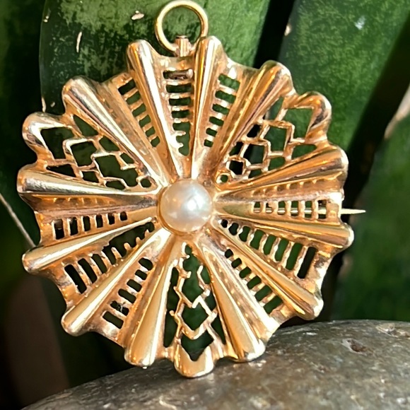 14 karat gold and Pearl Pendant - Picture 5 of 6
